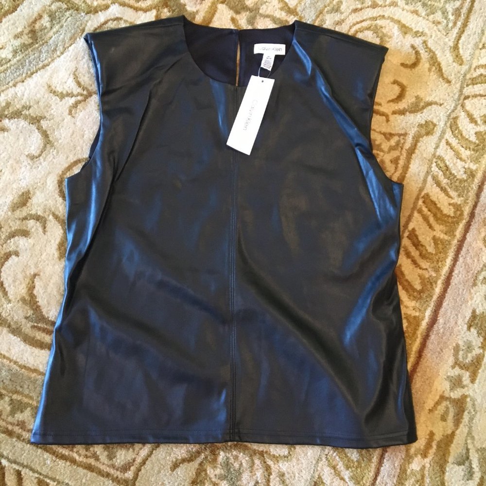 Calvin Klein faux leather top/vest
